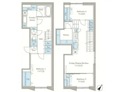 アローズ茗荷谷(3LDK/5階)の間取り写真