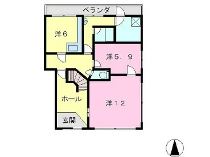 オギノ大手ビル(2DK/2階)の間取り写真