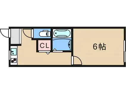 千本中ハイツ(1K/1階)の間取り写真