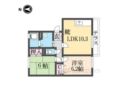 セジュールN-Ⅱ(2LDK/2階)の間取り写真