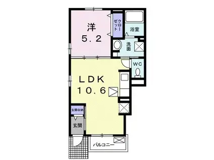 アーバンディア(1LDK/1階)の間取り写真
