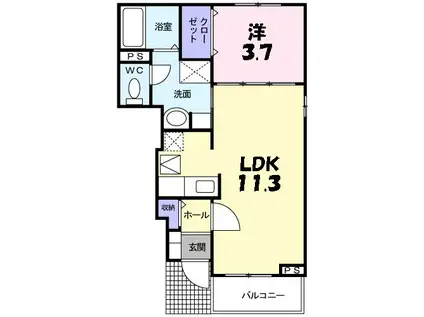 エテルノ・カーサ(1LDK/1階)の間取り写真