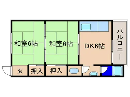 マスターズエル高師浜(2DK/3階)の間取り写真