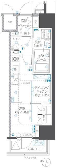 ズーム本郷(1DK/4階)の間取り写真