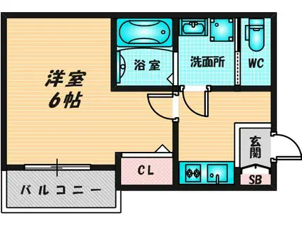 GRACIAS COURT荒本(1K/1階)の間取り写真