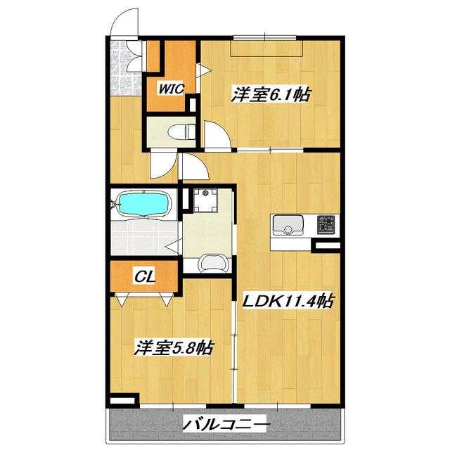 カーサドマーニ(2LDK/2階)の間取り写真