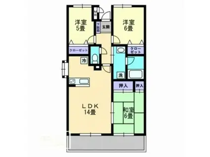 エトワール太田(3LDK/3階)の間取り写真