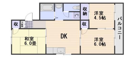 メゾン青葉(3DK/2階)の間取り写真