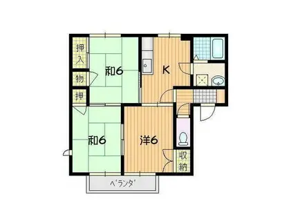 メープル高松 D(3DK/1階)の間取り写真