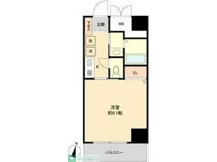 プロビデンス金山(1K/8階)の間取り写真