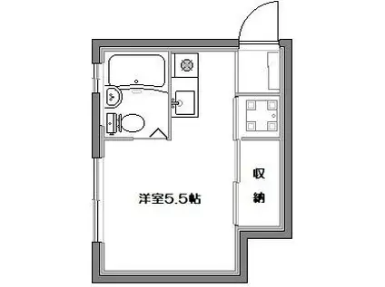 コーポハセ(ワンルーム/2階)の間取り写真