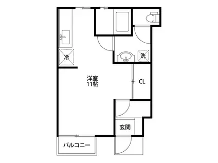 SAJA安江B棟(ワンルーム/1階)の間取り写真