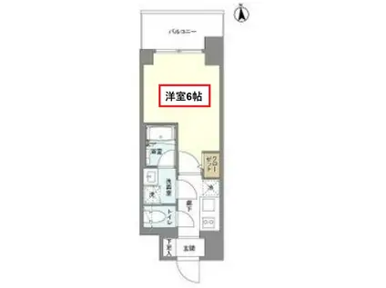 リヴェント難波ウエスト(1K/14階)の間取り写真