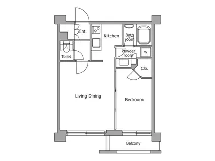 レジディア新宿イーストII(1LDK/9階)の間取り写真