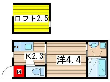HERMITAGE DE YOKOSUKA KINUGASA(1K/1階)の間取り写真