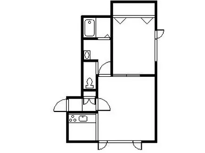 グランブル(1LDK/1階)の間取り写真