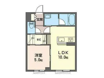 ラ・ルーム泉町(1LDK/1階)の間取り写真