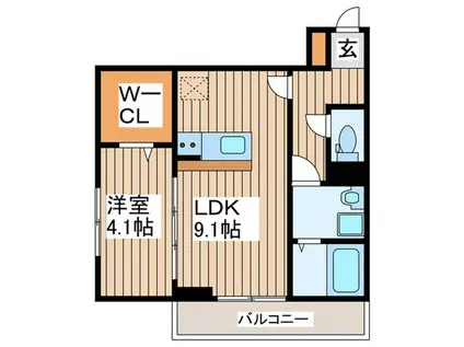 ERDE五輪I(1LDK/1階)の間取り写真
