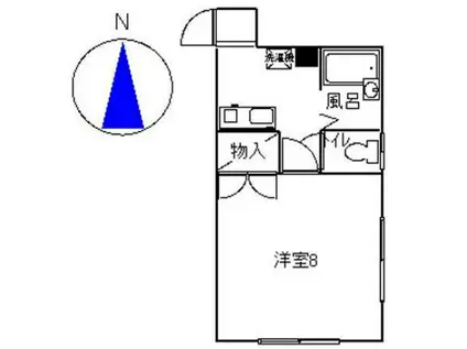 グリーンシティマスイ(1K/1階)の間取り写真