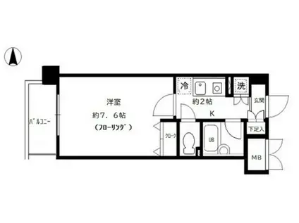 ルナ・シエモア(1K/1階)の間取り写真