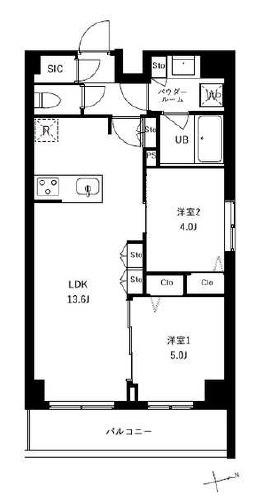 アーバンパーク船堀II(2LDK/1階)の間取り写真