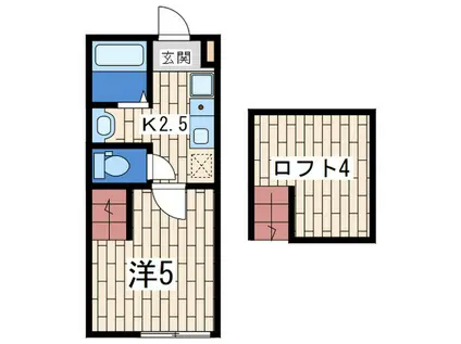 フライハイト踊場(1K/1階)の間取り写真