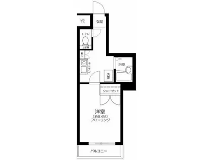 メインステージ日本橋箱崎(1K/1階)の間取り写真