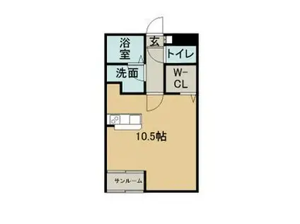 ザンジバル(1K/2階)の間取り写真