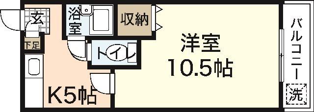 第一タウン皆賀(1K/3階)の間取り写真