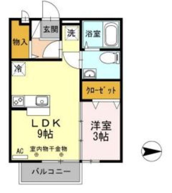 アランフェス羽島(1LDK/2階)の間取り写真