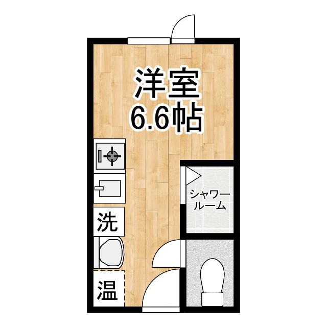 ＪＲ根室本線 帯広駅 バス乗車時間：6分 最寄りバス停で下車 徒歩2分 2階建 築12年(ワンルーム/2階)の間取り写真
