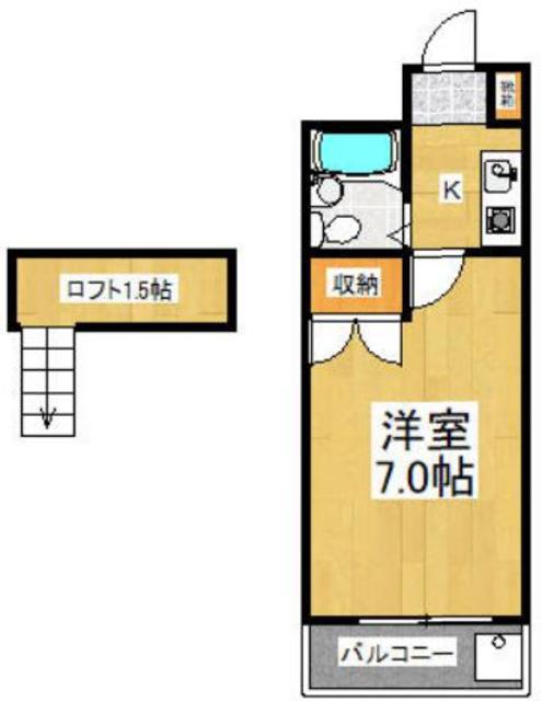 サニーライフ四谷(1K/3階)の間取り写真