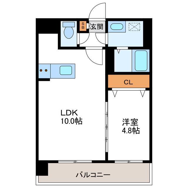 ルラシオン北9条通(1LDK/14階)の間取り写真