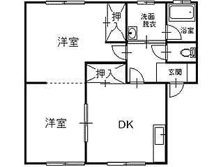 グリーンハイツかずき(2DK/2階)の間取り写真