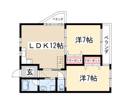 三和マンション(2LDK/3階)の間取り写真