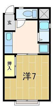プチコート(1K/1階)の間取り写真