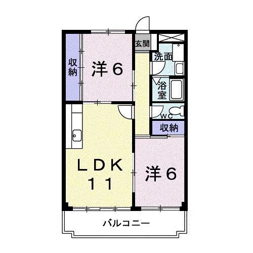 アーバンK・F(2LDK/4階)の間取り写真