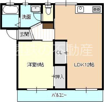 シティコーポK(1LDK/2階)の間取り写真