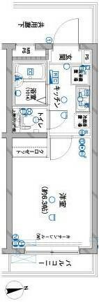 ルリオン中野坂上(1K/1階)の間取り写真