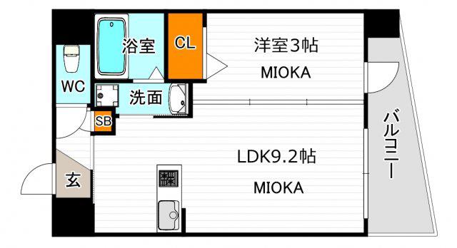 ケーアイコート南田辺(1LDK/4階)の間取り写真