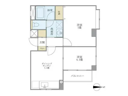 クレールメゾン左門町(2DK/2階)の間取り写真