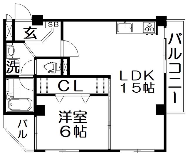MERVEILLE MIDORIMACHI(1LDK/2階)の間取り写真
