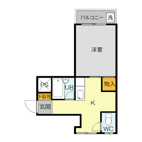 ポレールK・B(1DK/2階)の間取り写真