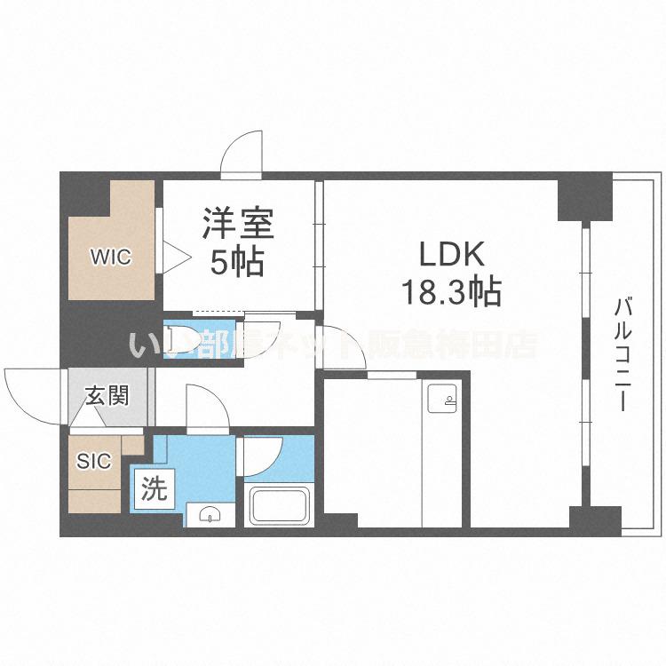 プランドール新大阪(1LDK/12階)の間取り写真