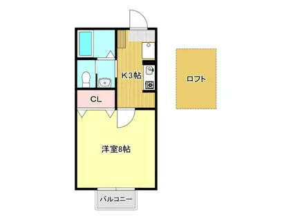 ひくまのハウスA(1K/2階)の間取り写真