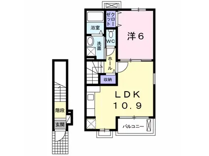 クラール ブリーゼ 今井(1LDK/2階)の間取り写真