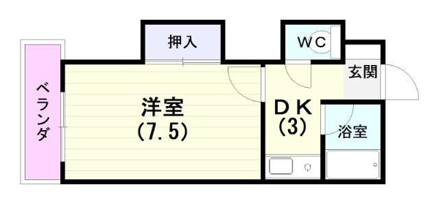 エクレウス(1K/1階)の間取り写真