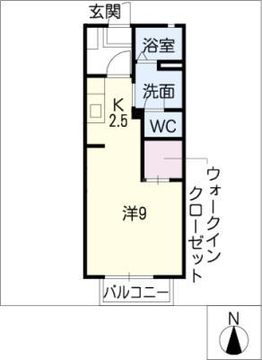 プチメゾンクレール(ワンルーム/2階)の間取り写真