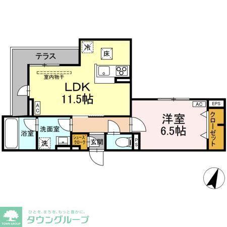 ESPELIA・K(1LDK/1階)の間取り写真