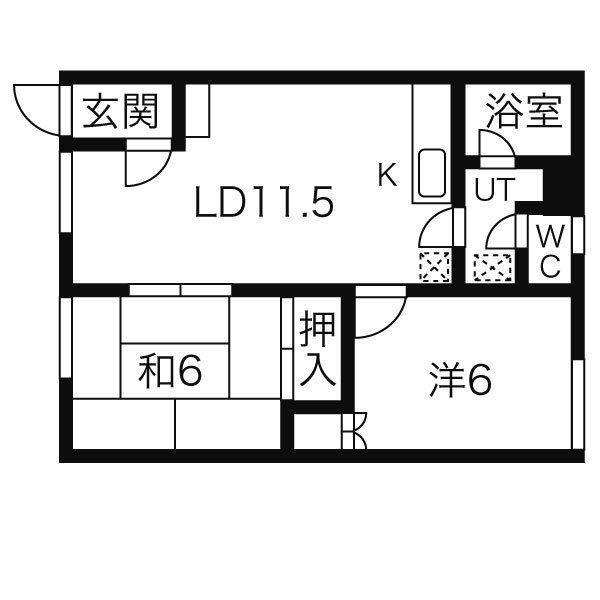 メイプルコート(2LDK/2階)の間取り写真
